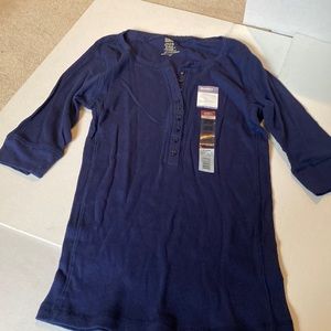 NWT 2000s Faded Glory Navy Blue Henley Shirt